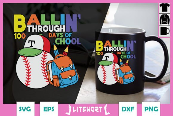 Ballin Through 100 Days of School SVG