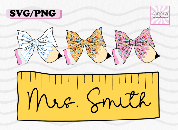 Coquette Pencil Teacher School SVG PNG