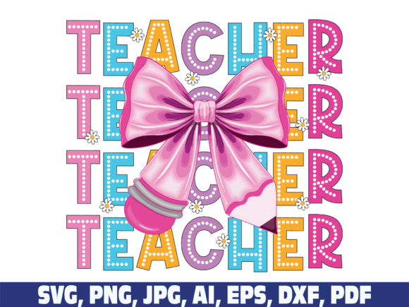 Pincel Coquette Bow Teacher Svg Png: A Versatile Graphic Design Asset for Creative Publishers