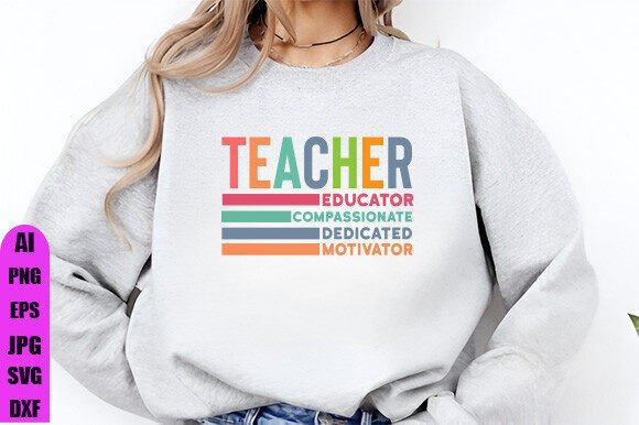 Retro Teacher SVG for Graphics and Crafts